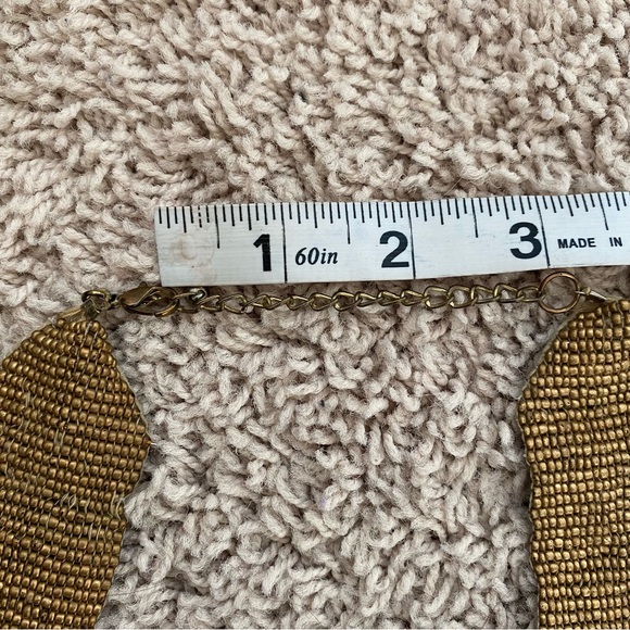 Drape Bead Necklace, Gold Turquoise, 22in - Picture 13 of 14